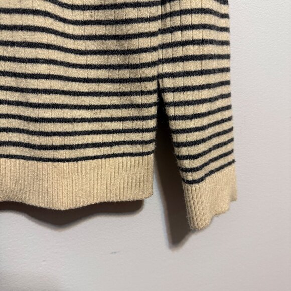 Striped Mock Neck Sweater Womens Size Medium By LOFT Ribbed Knit - Picture 4 of 7